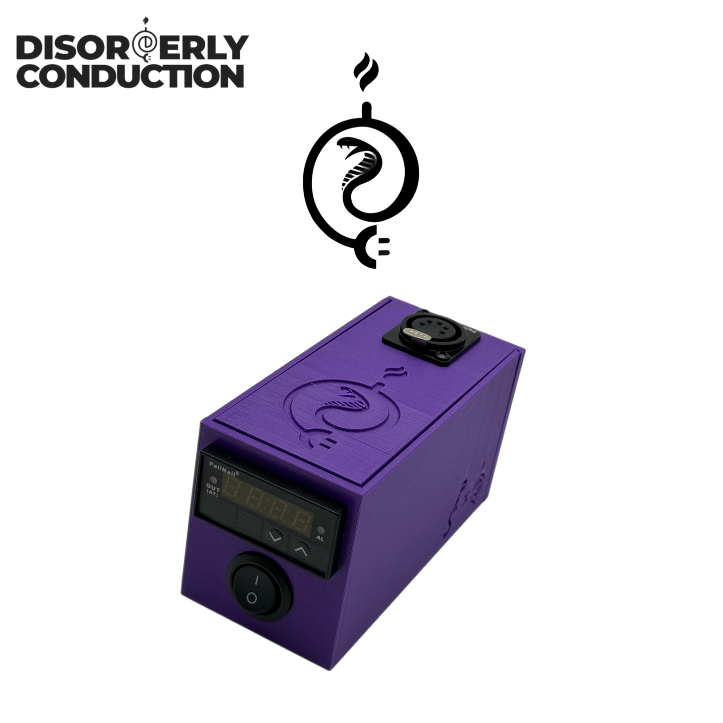 Purple DC Cobra Enail Controller featuring the DC Cobra logo and digital temperature display